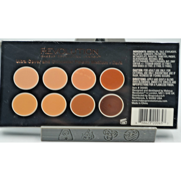 Revolution Ultra Cover & Conceal Palette Medium Dark Blendable Cream NEW Sealed - Picture 2 of 4